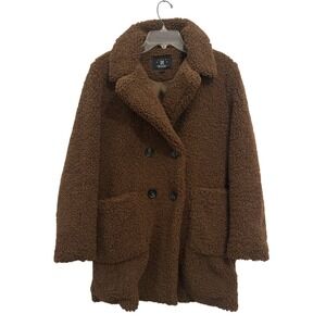 Relish Noless Teddy Coat Brown Faux Shearling Double Breasted Grandpacore L